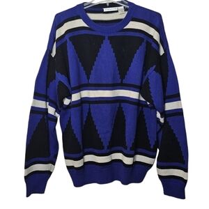 Vintage Claiborne Knit Colorblock Crewneck Sweater Size Large